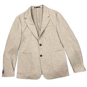 Zara light heathered gray partially lined 2 button stretch jacket with pockets